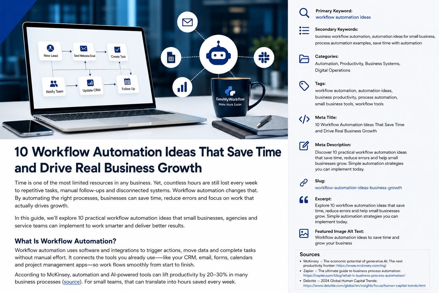 Business team measuring AI agent ROI with a workflow dashboard and automation metrics